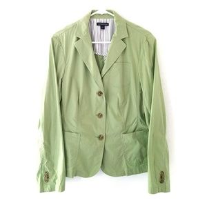 Lands End Lightweight Green Cotton Blazer, Size 14